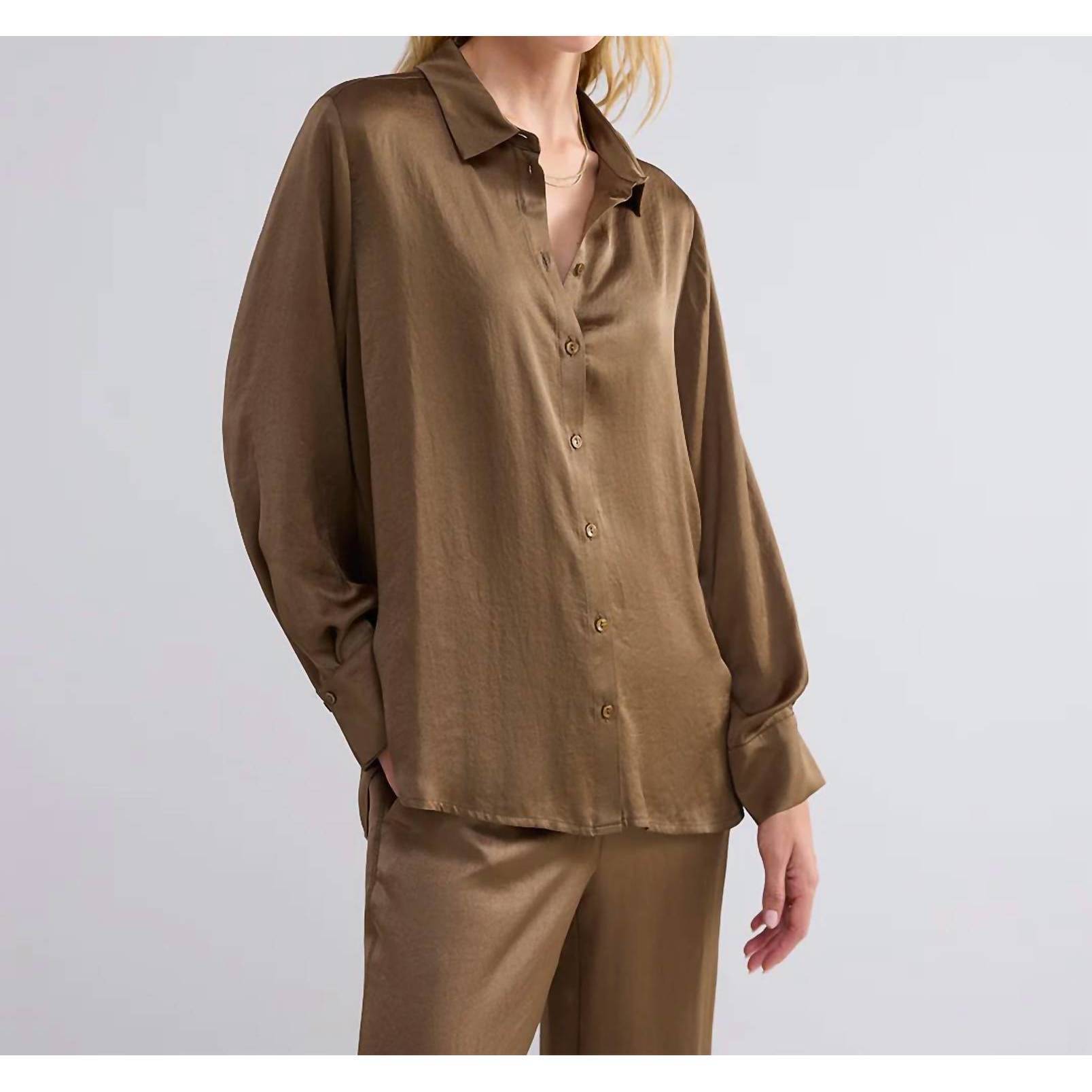New Summum Silky Touch Blouse In Olive